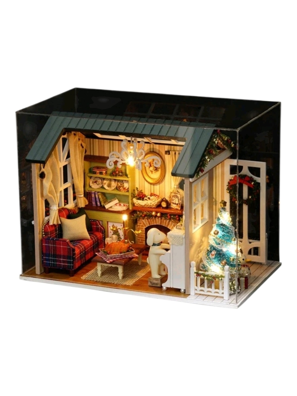 Cuteroom Holiday Times 8009-A DIY Miniature Dollhouse Christmas LED Kit - Picture 2 of 9